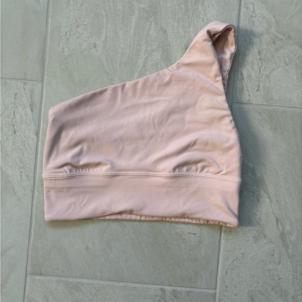 lululemon athletica One-Shoulder Longline Bra in Light Pink